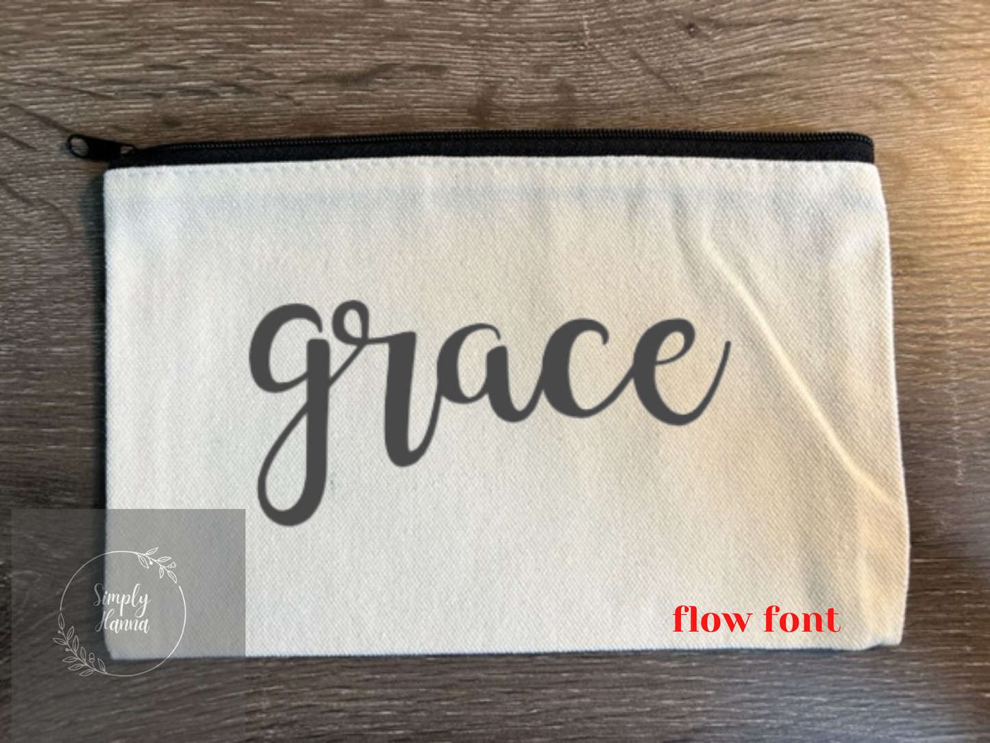 Customized name zipper pouches