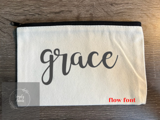 Customized name zipper pouches