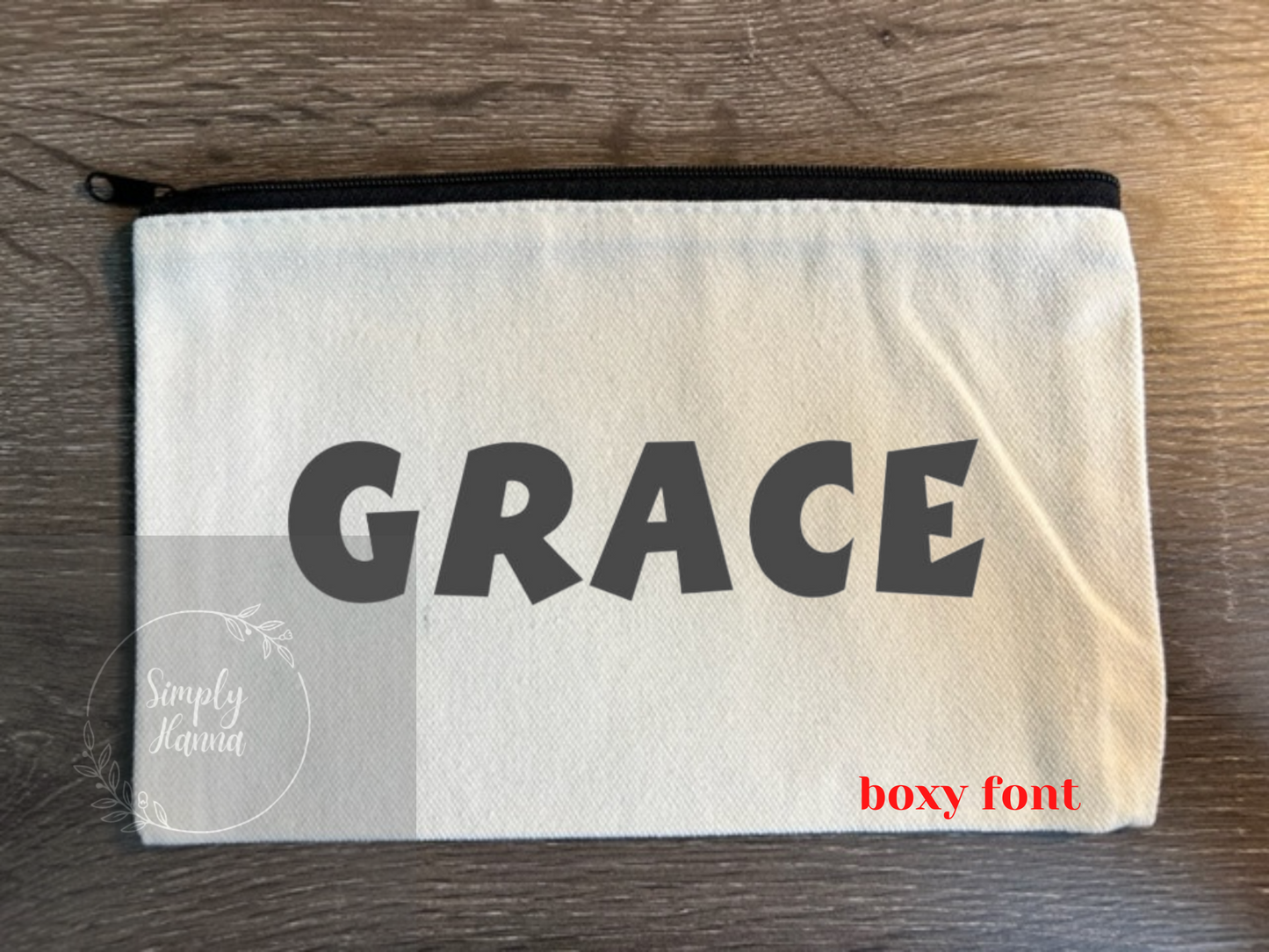 Customized name zipper pouches