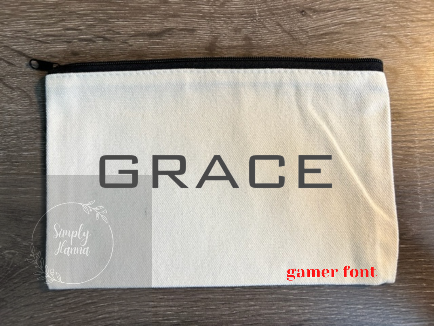 Customized name zipper pouches