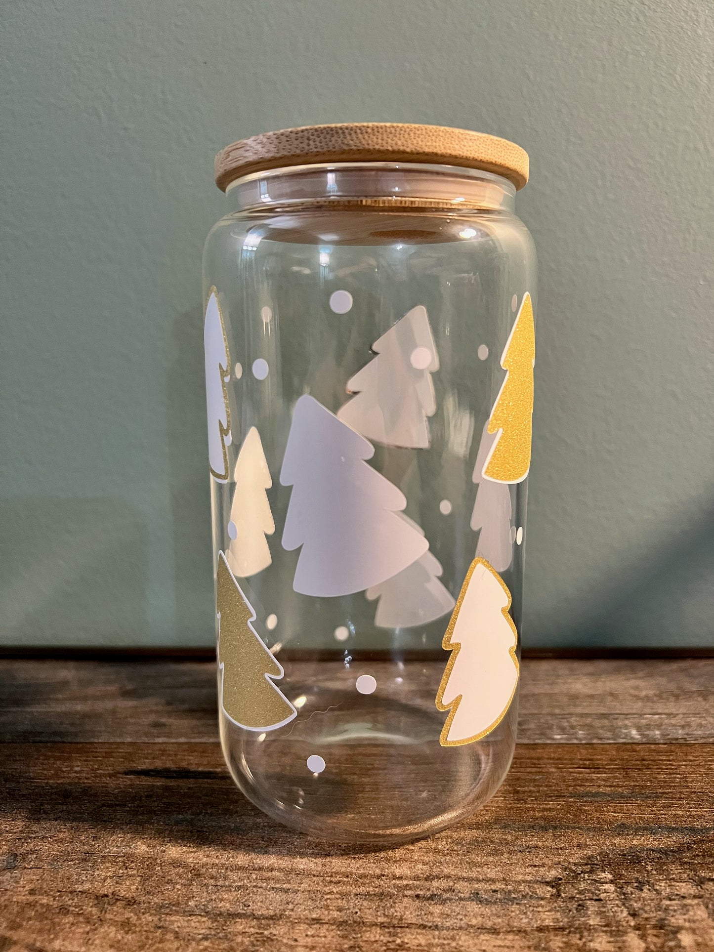 Winter tree Glass Can